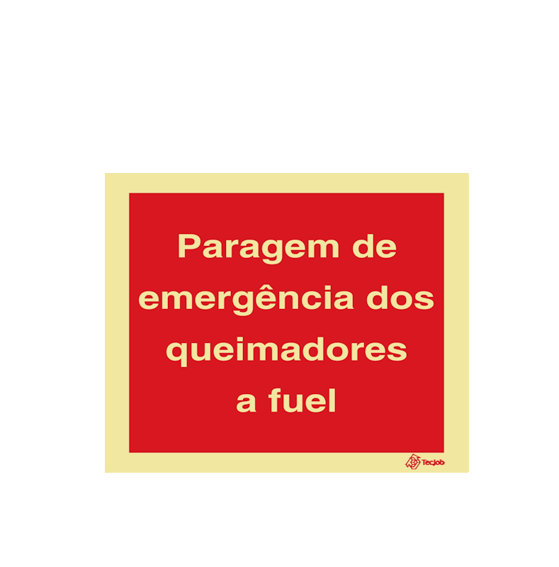 Emergency Shutdown Sign for Fuel Burners - I0513