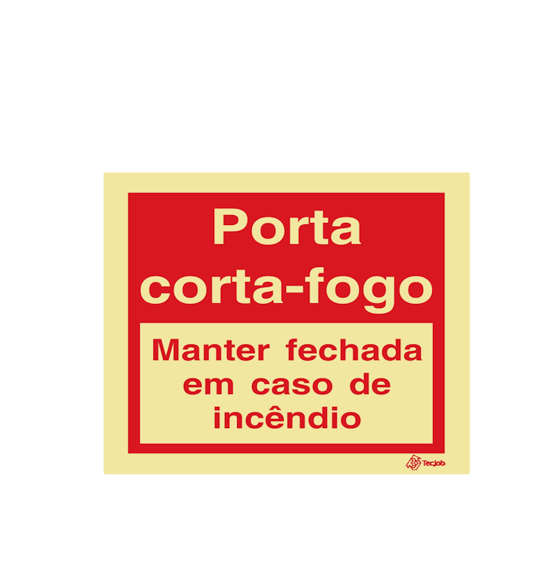 Sinalética Porta Corta-Fogo Manter Fechada em Caso de Incêndio - I0543
