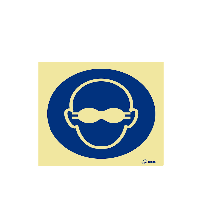 Sinalética Uso Obrigatório de Óculos de Proteção Opacos - OB0027