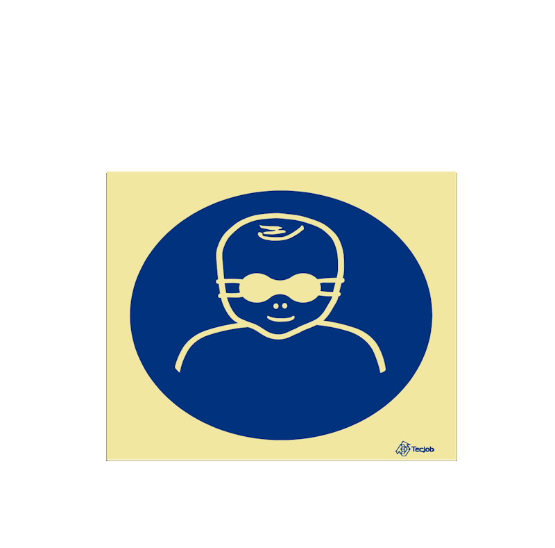 Sinalética Uso Obrigatório de Proteção Opaca para os Olhos das Crianças - OB0026