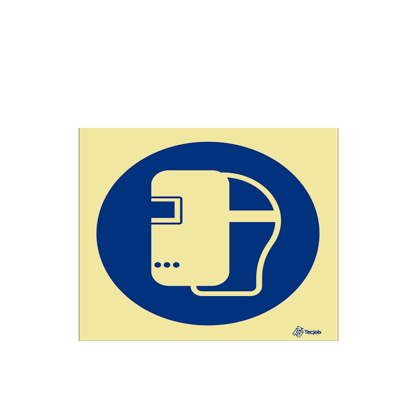 Sinalética Uso Obrigatório de Máscara Metálica de Proteção - OB0017